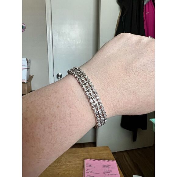 Victoria Townsend Fine Silver Plated 1/2ct Genuine Rose Cut Diamond Bracelet - Picture 3 of 9